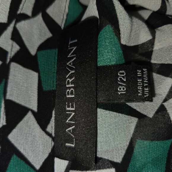 Lane Bryant Sheer Chiffon Geometric Print Blouse Top Size 18/20 - Picture 5 of 6